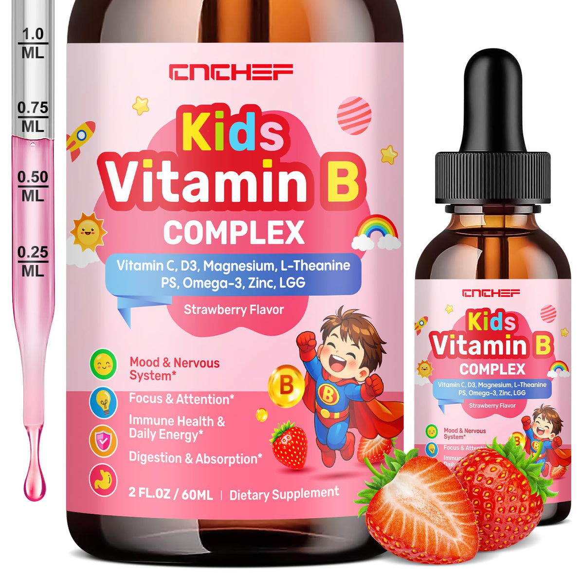 CNCHEF B-Complex Liquid Supplement for Kids 150g front view