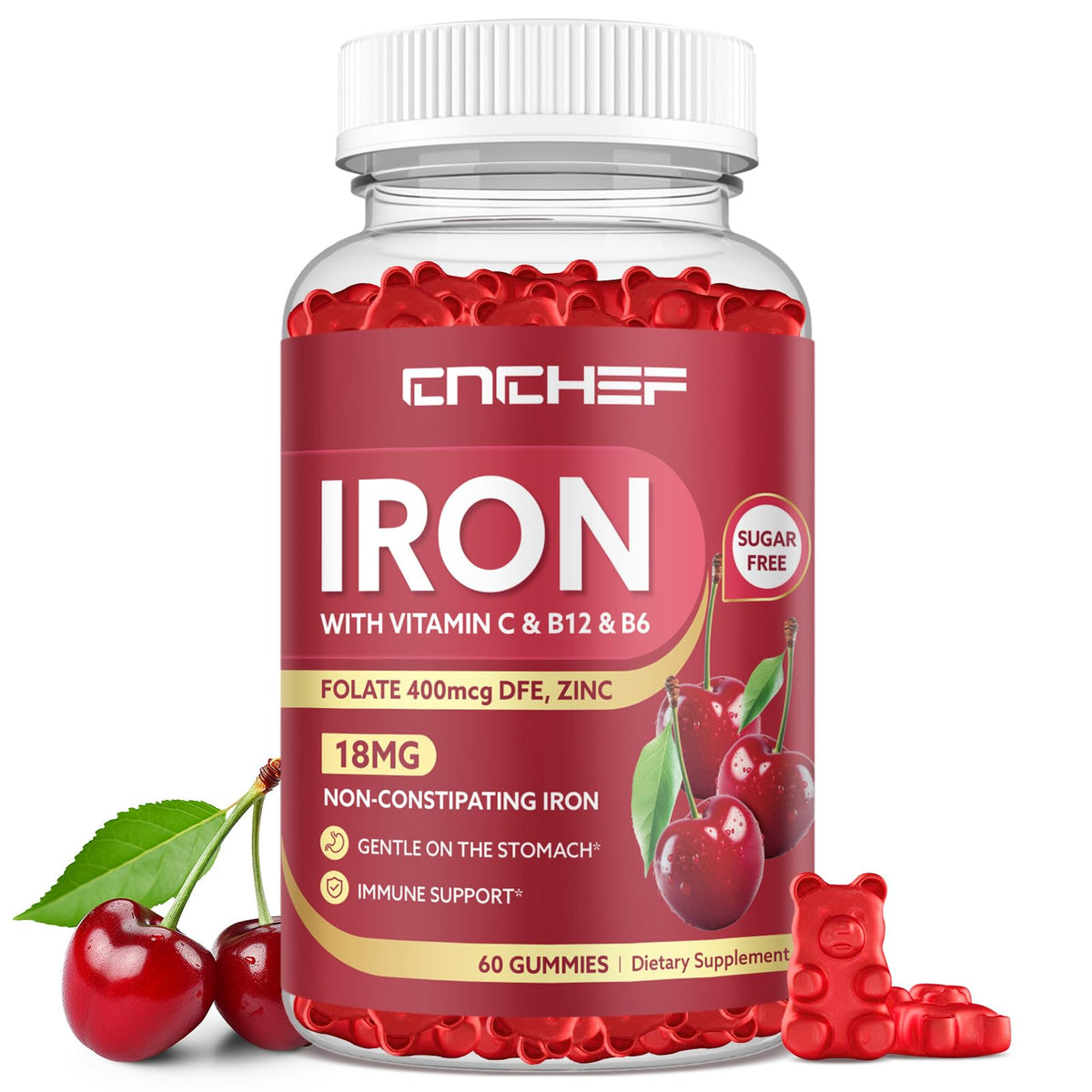 CNCHEF Iron Gummies front view in packaging