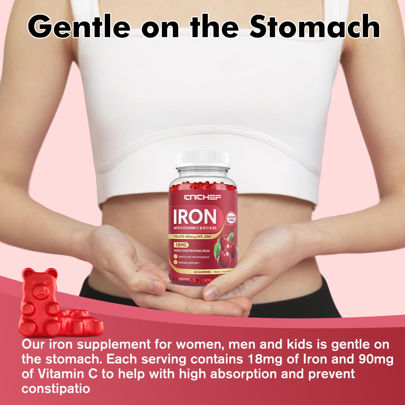CNCHEF Iron Gummies with cherry flavour description
