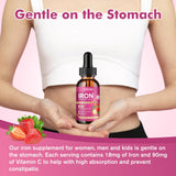 CNCHEF Iron Supplement Liquid bottle back view