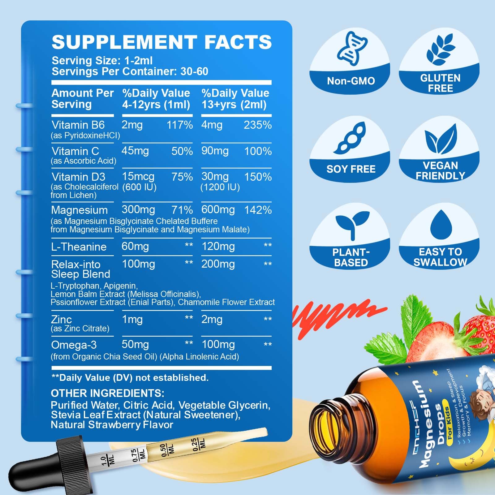 CNCHEF Liquid Magnesium Drops 136g in a glass with drink