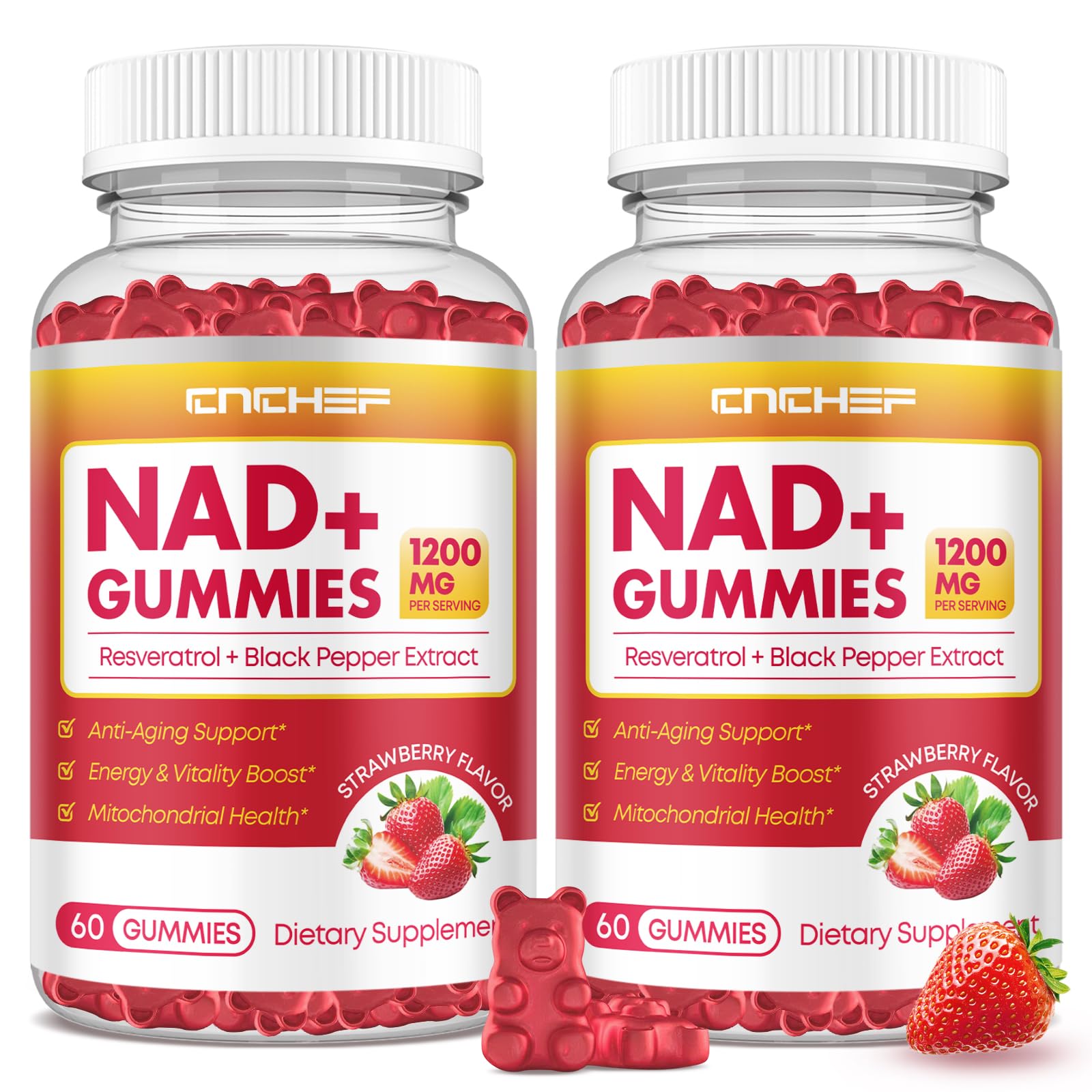 CNCHEF NAD Gummies front view with packaging