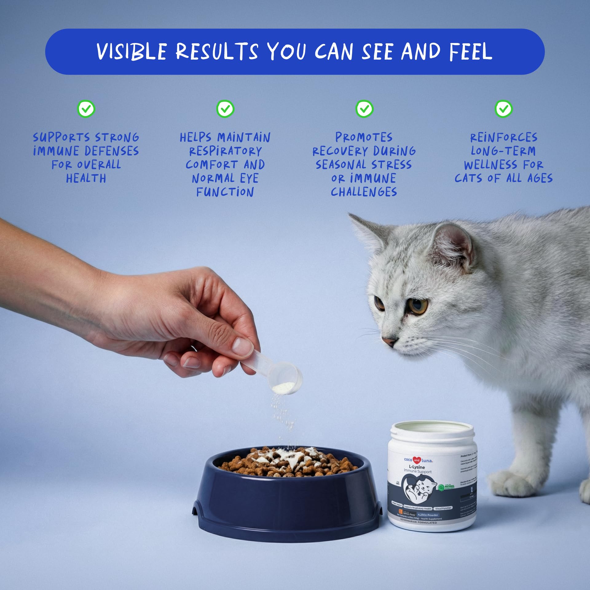 Coco and Luna L-Lysine Powder for Cats 120g packaging