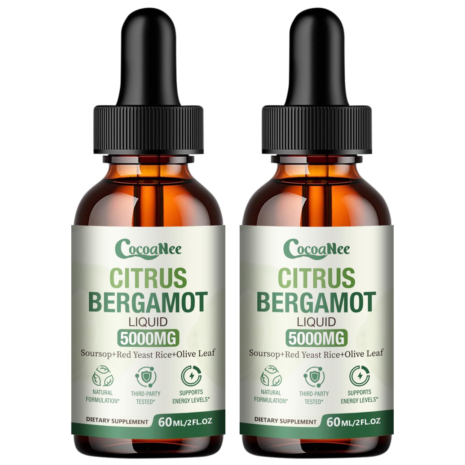CocoaNee Citrus Bergamot Extract 25:1 Liquid Drops bottle front view