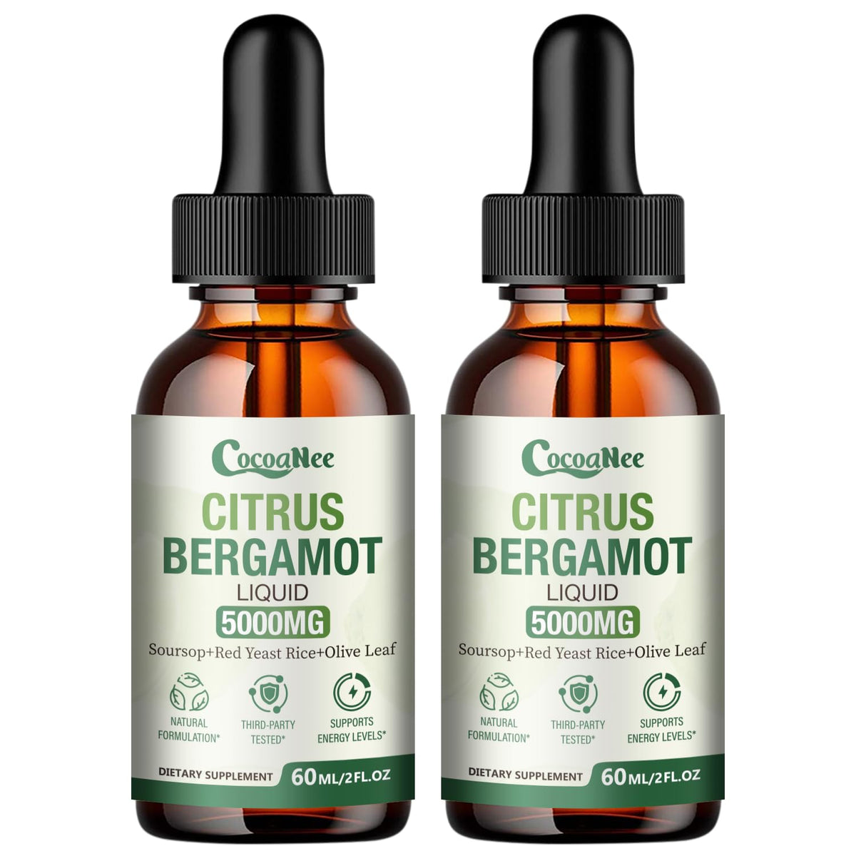 CocoaNee Citrus Bergamot Extract 25:1 Liquid Drops bottle front view