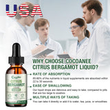 CocoaNee Citrus Bergamot Extract 25:1 Liquid Drops with fresh bergamot fruit