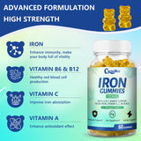 CocoaNee Iron Gummies side view with nutritional information