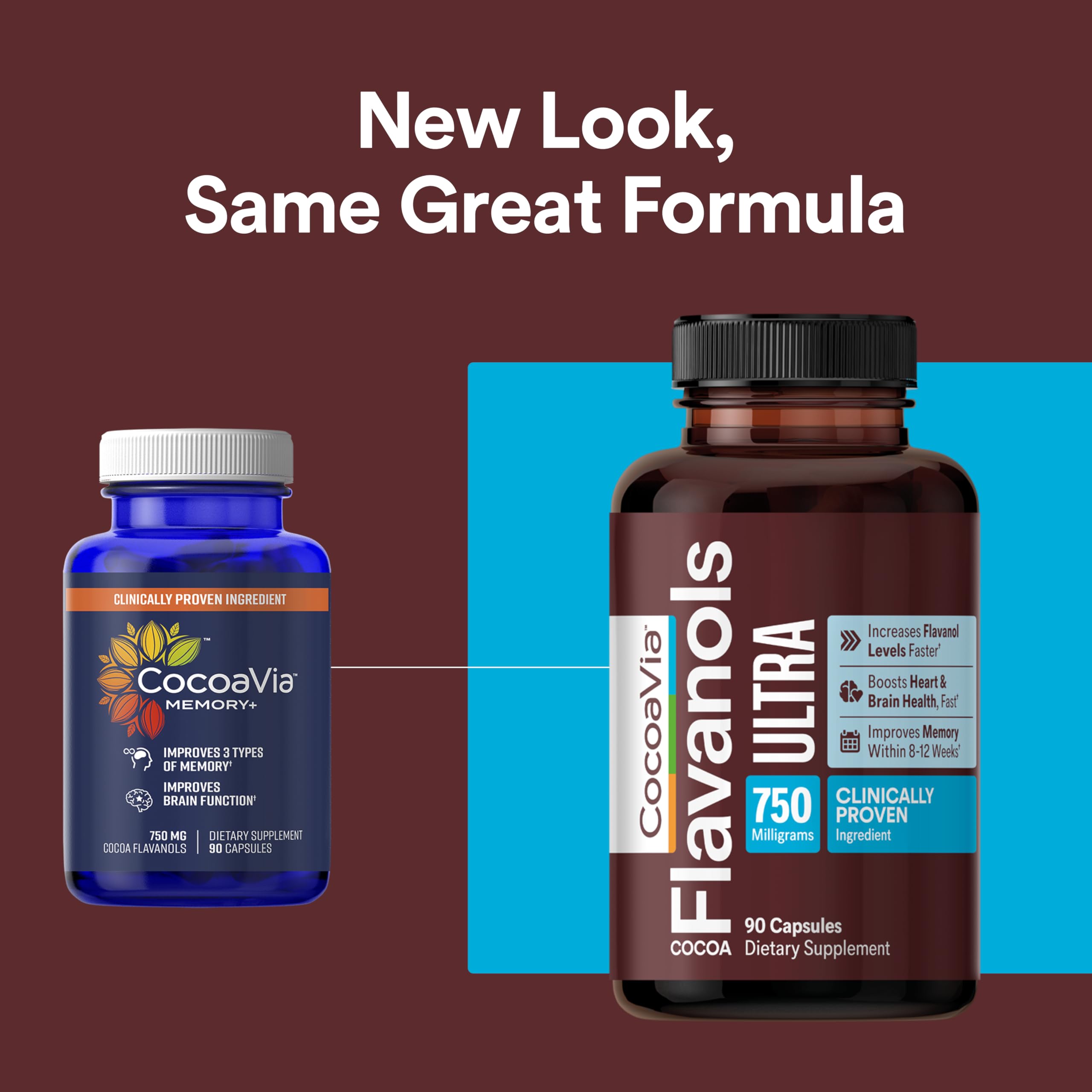 CocoaVia Cocoa Flavanol Supplement 750mg back view
