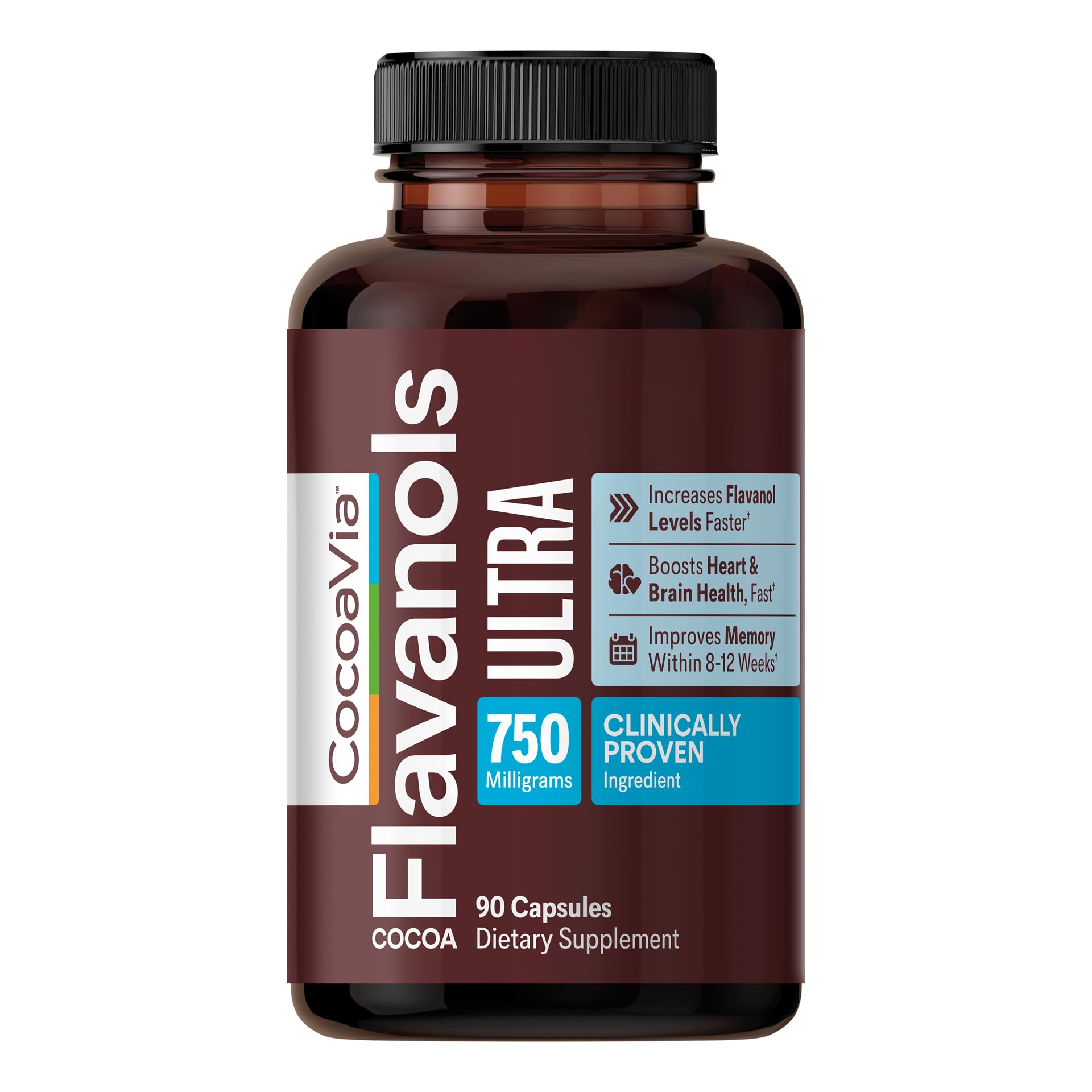 CocoaVia Cocoa Flavanol Supplement 750mg front view