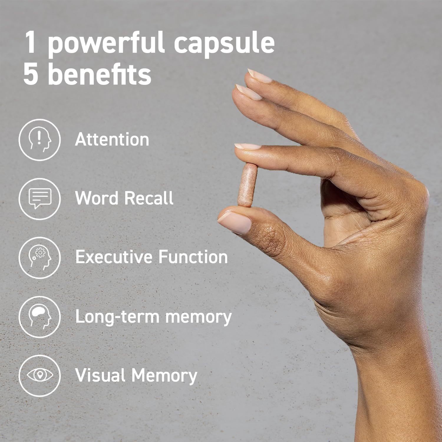 CocoaVia Memory & Focus supplement capsule side view