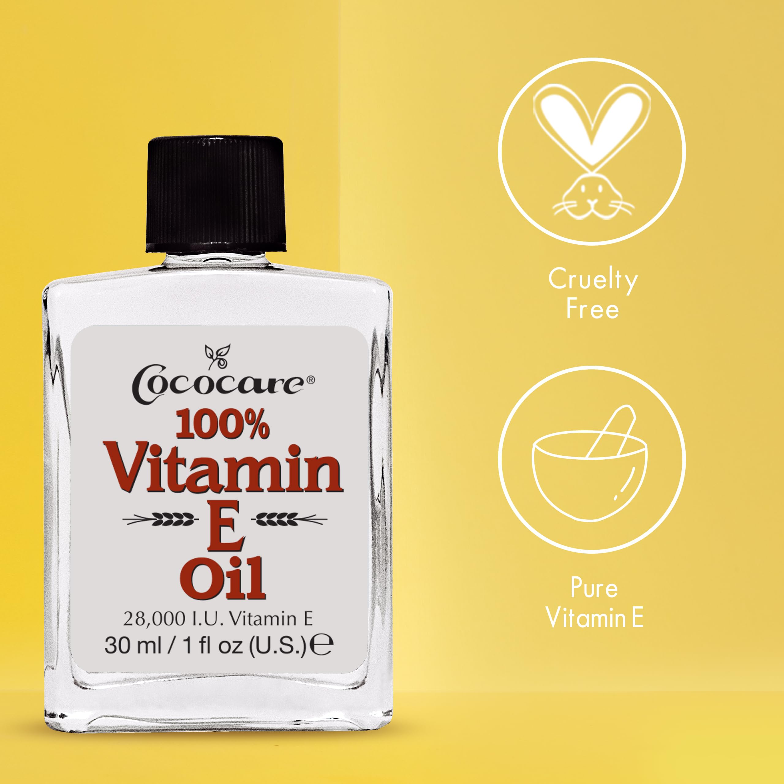 COCOCARE Vitamin E Oil 14g used on skin close-up