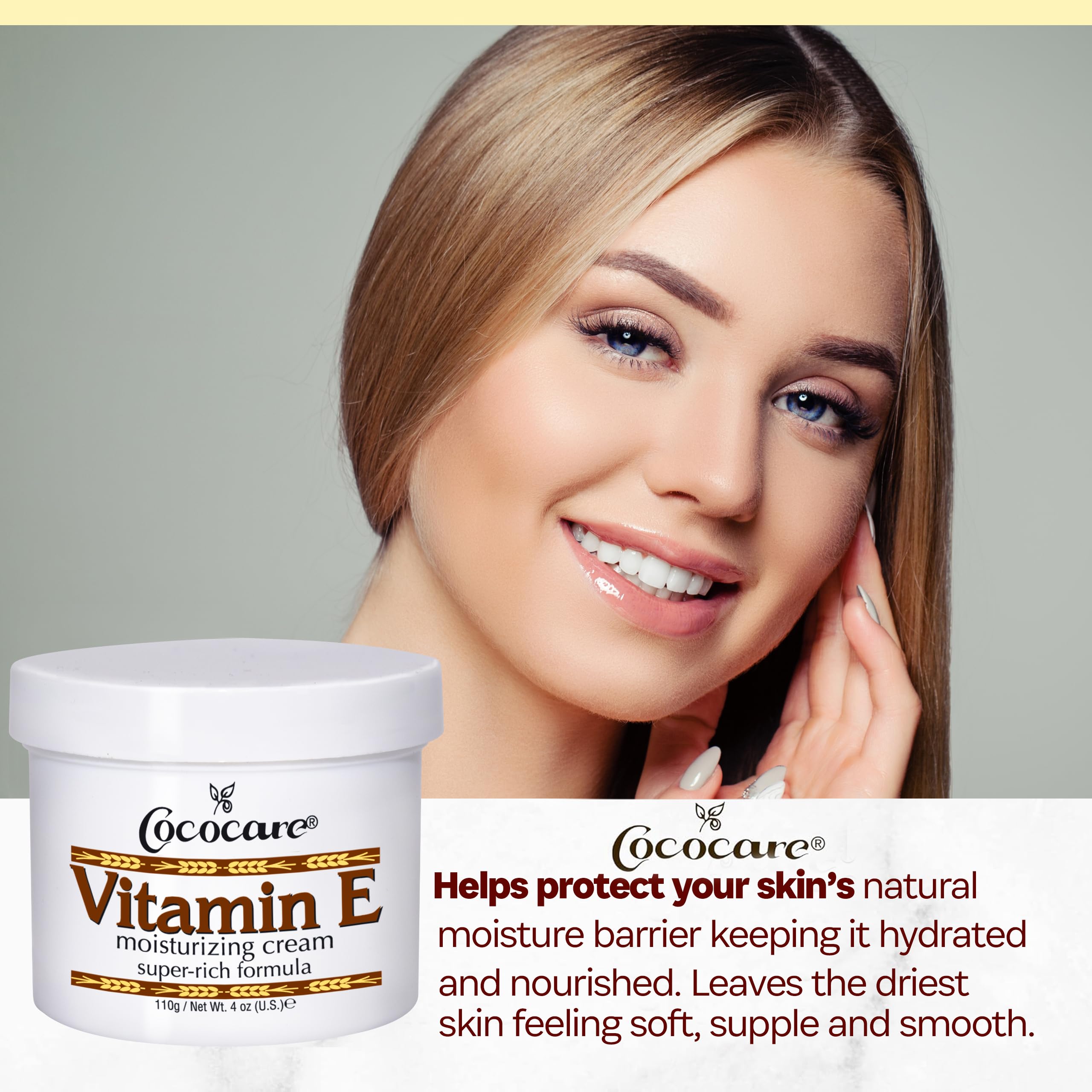 COCOCARE Vitamin E Super Rich Moisturizing Cream jar top view