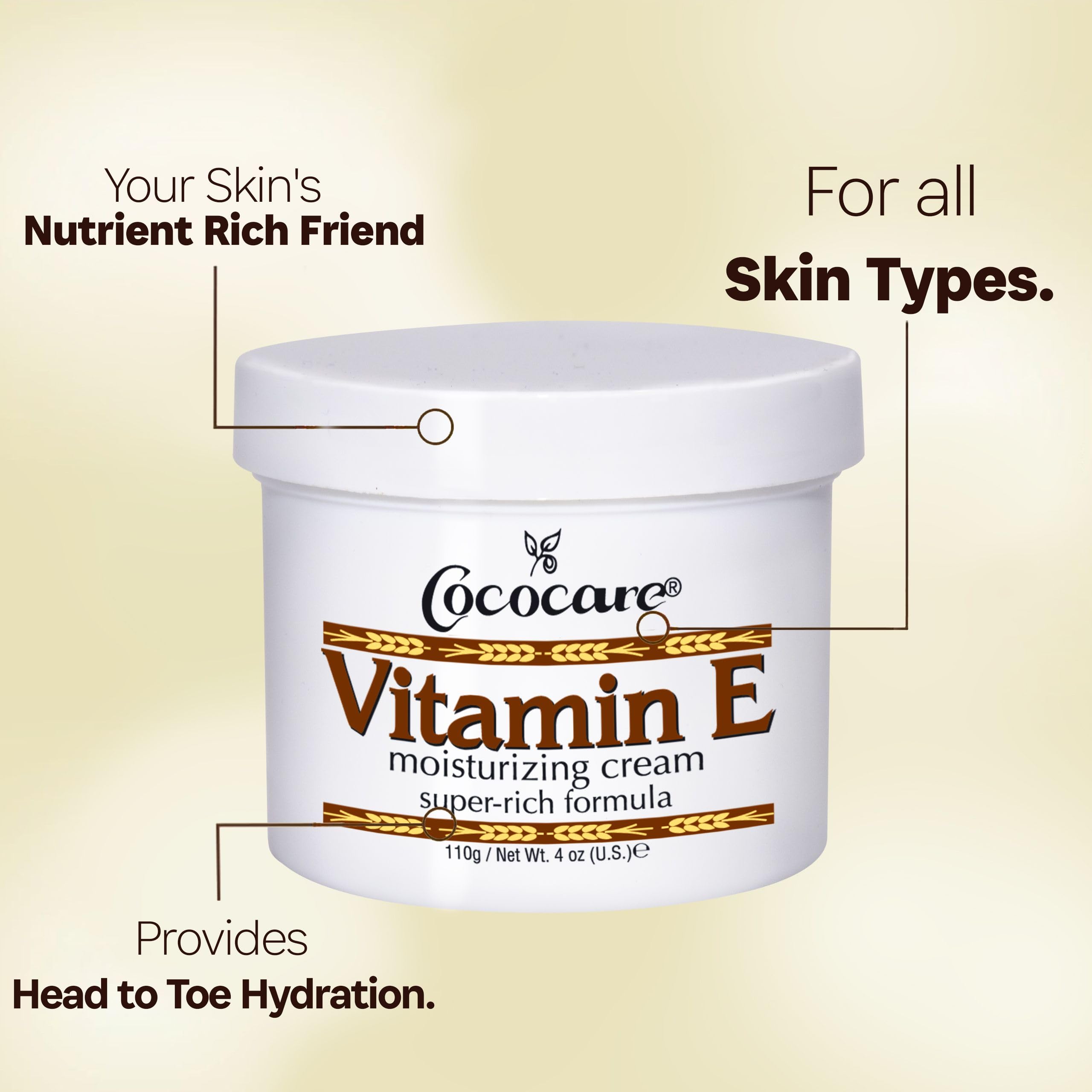 COCOCARE Vitamin E Super Rich Moisturizing Cream with hand applying