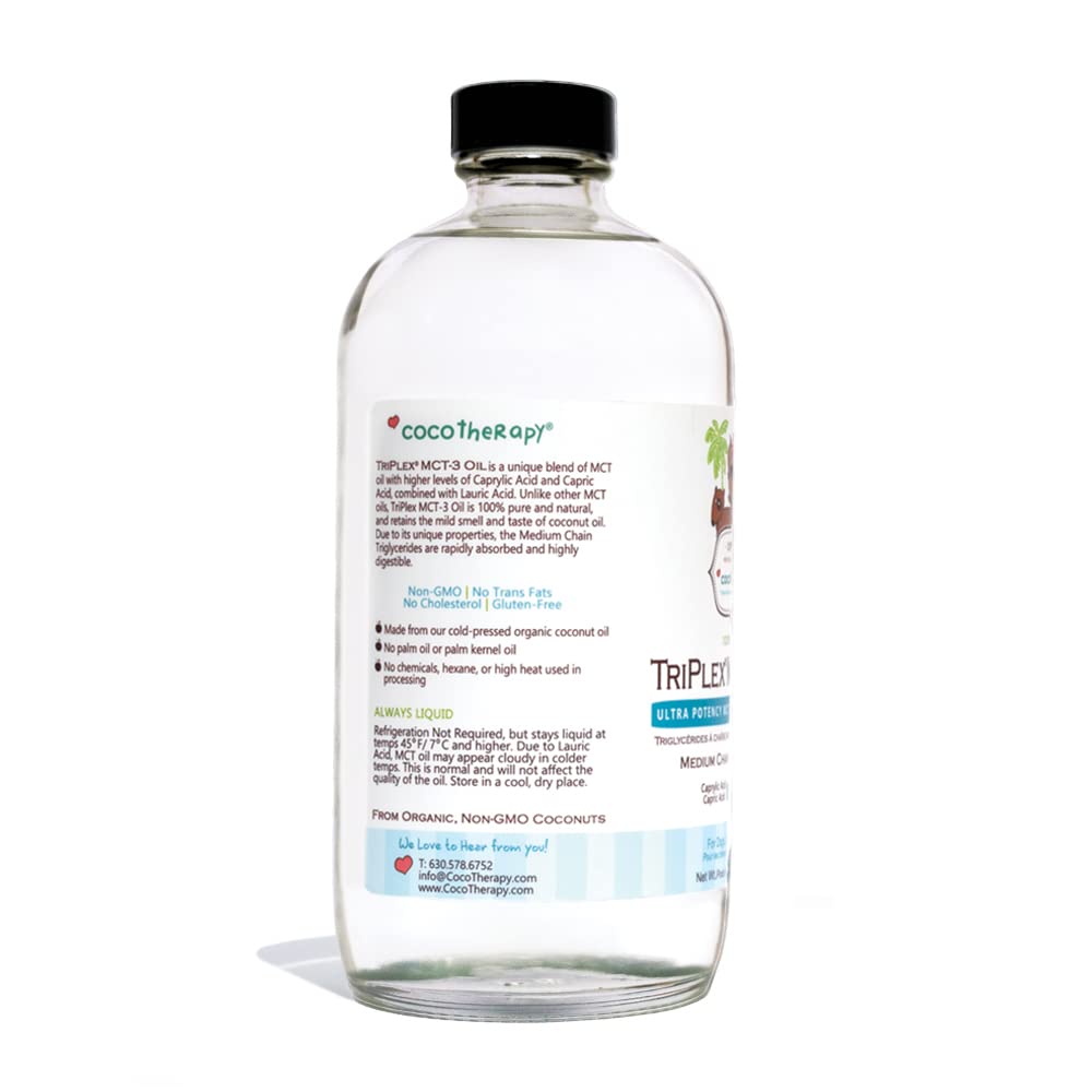 CocoTherapy TriPlex MCT-3 Oil 16 oz back view