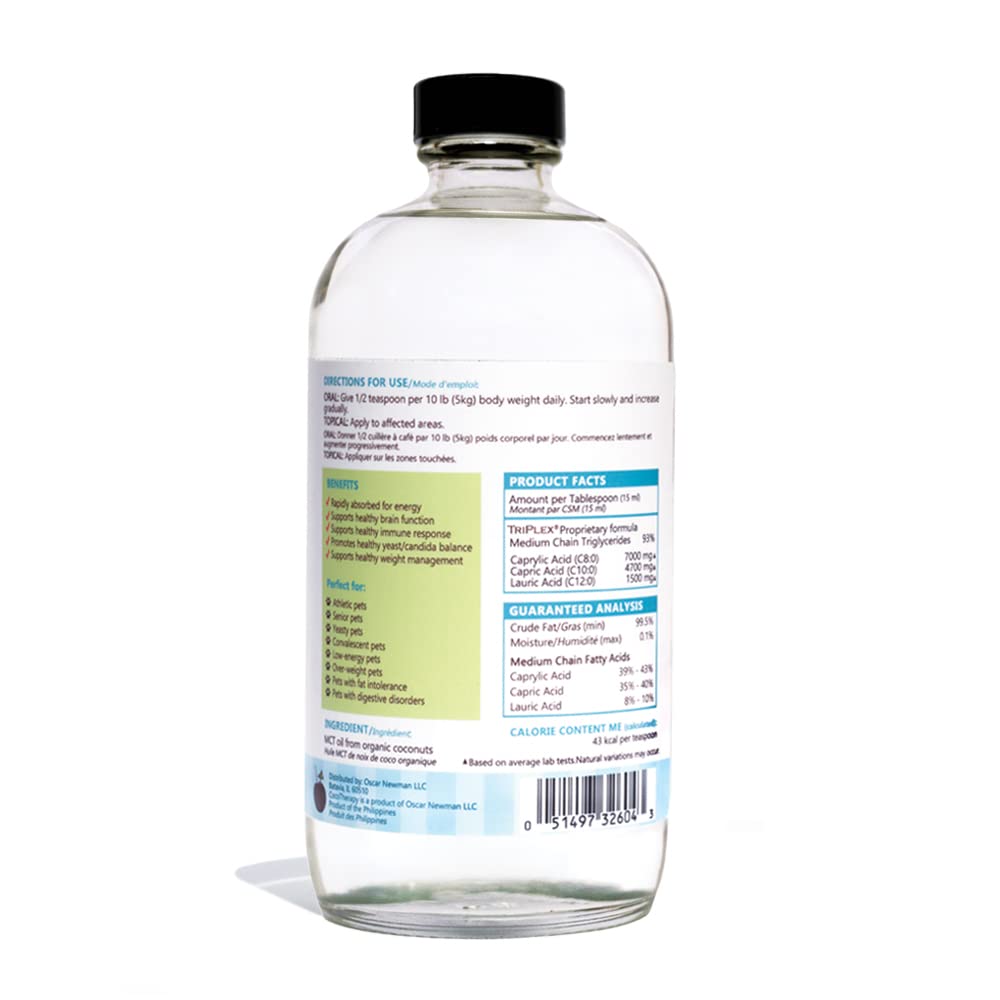 CocoTherapy TriPlex MCT-3 Oil 16 oz side view