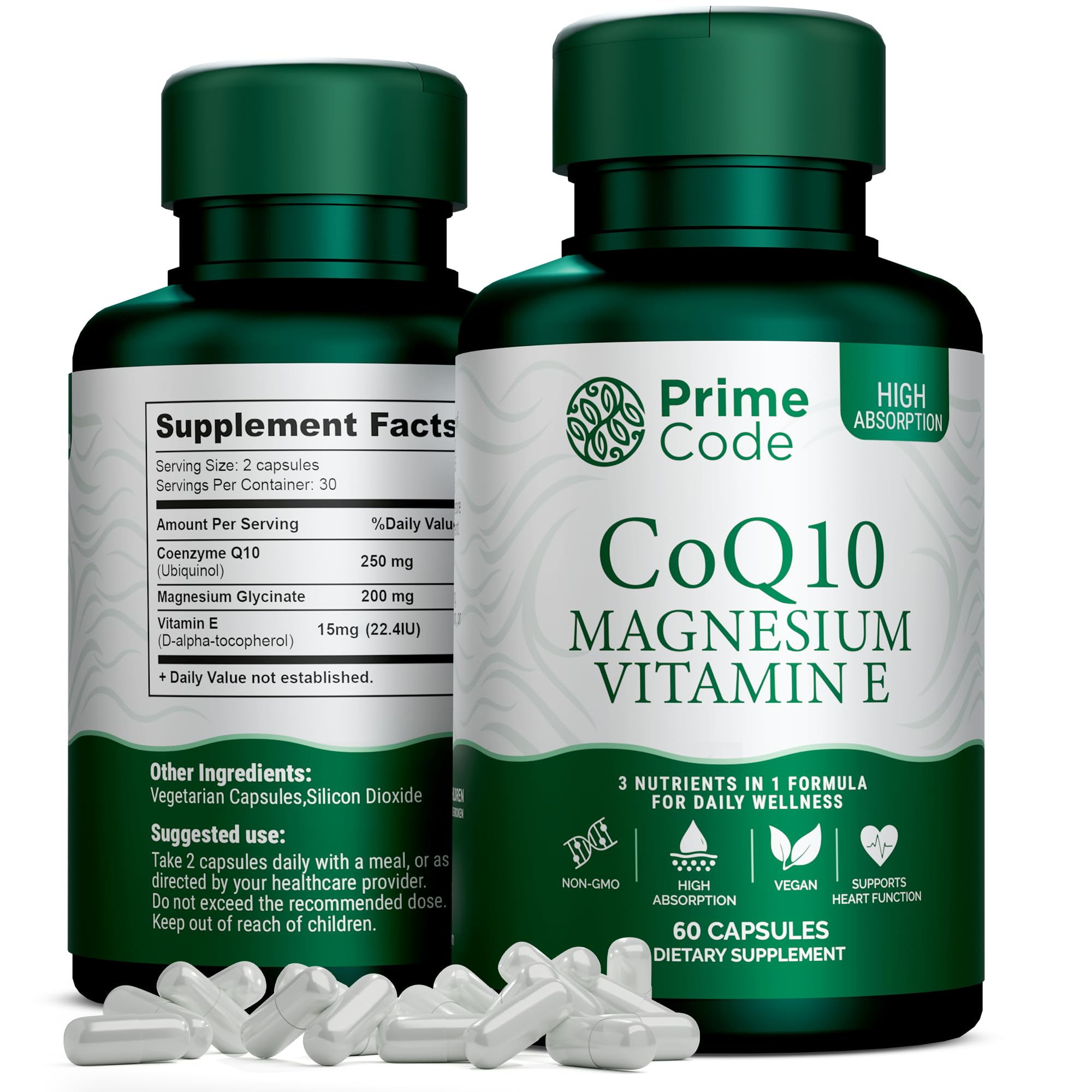 Code CoQ10 Supplement capsule front view