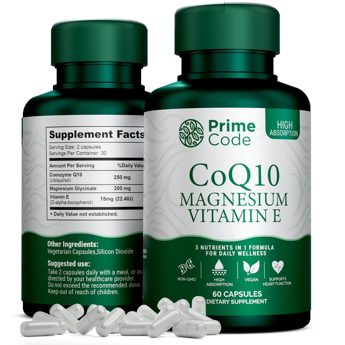 Code CoQ10 Supplement capsule front view