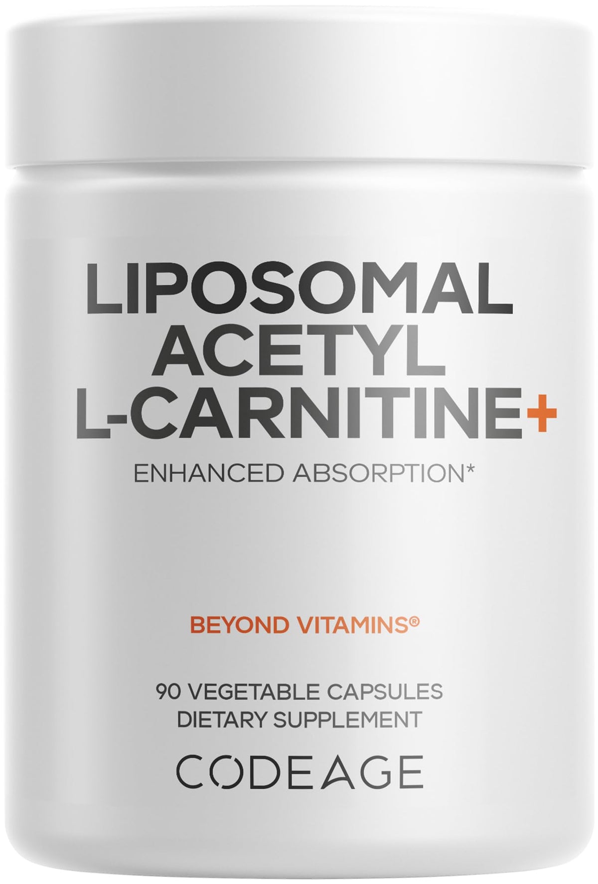Codeage Acetyl-L-Carnitine 500mg Liposomal Capsules front view
