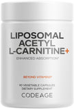 Codeage Acetyl-L-Carnitine 500mg Liposomal Capsules front view