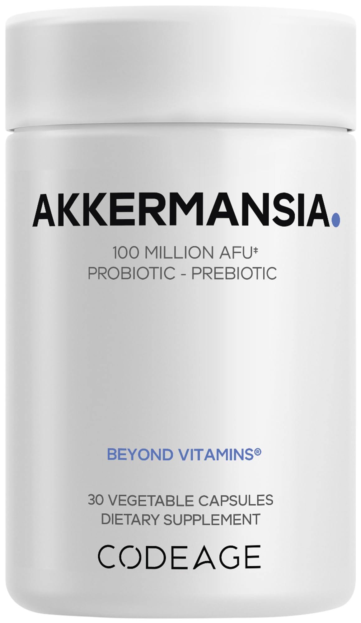 Codeage Akkermansia Probiotic & Prebiotic Supplement bottle front view