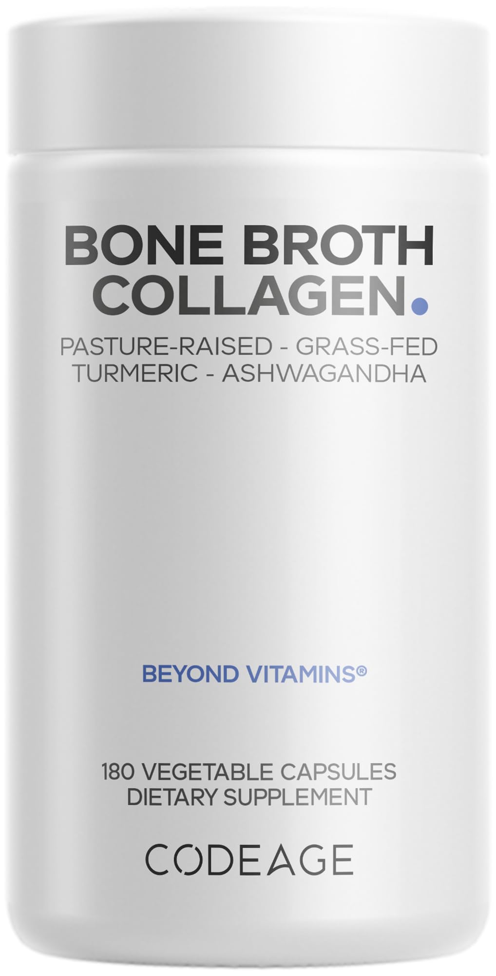 Codeage Bone Broth Collagen Capsules front view with packaging