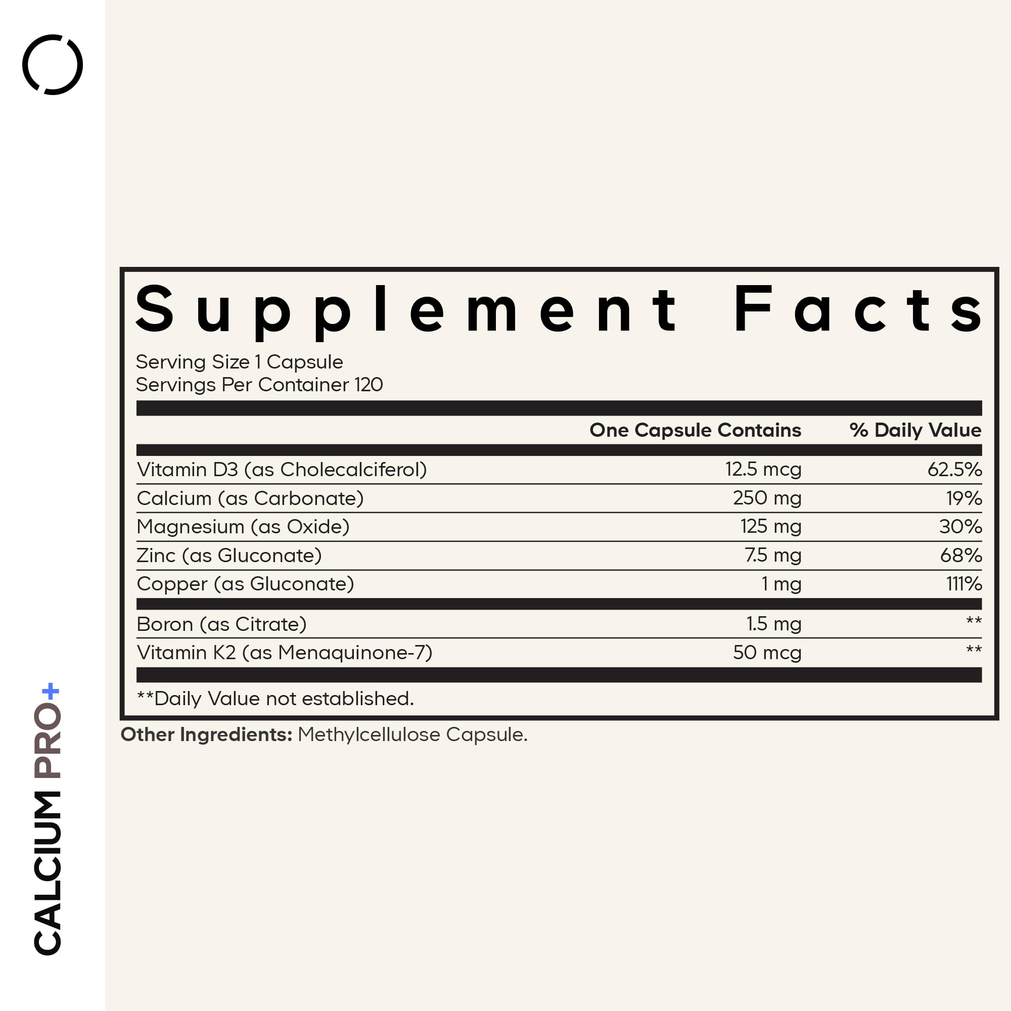 Codeage Calcium Pro+ Supplement side view showing capsule details