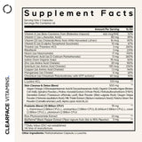Codeage Clearface Vitamins+ side view showing supplement facts