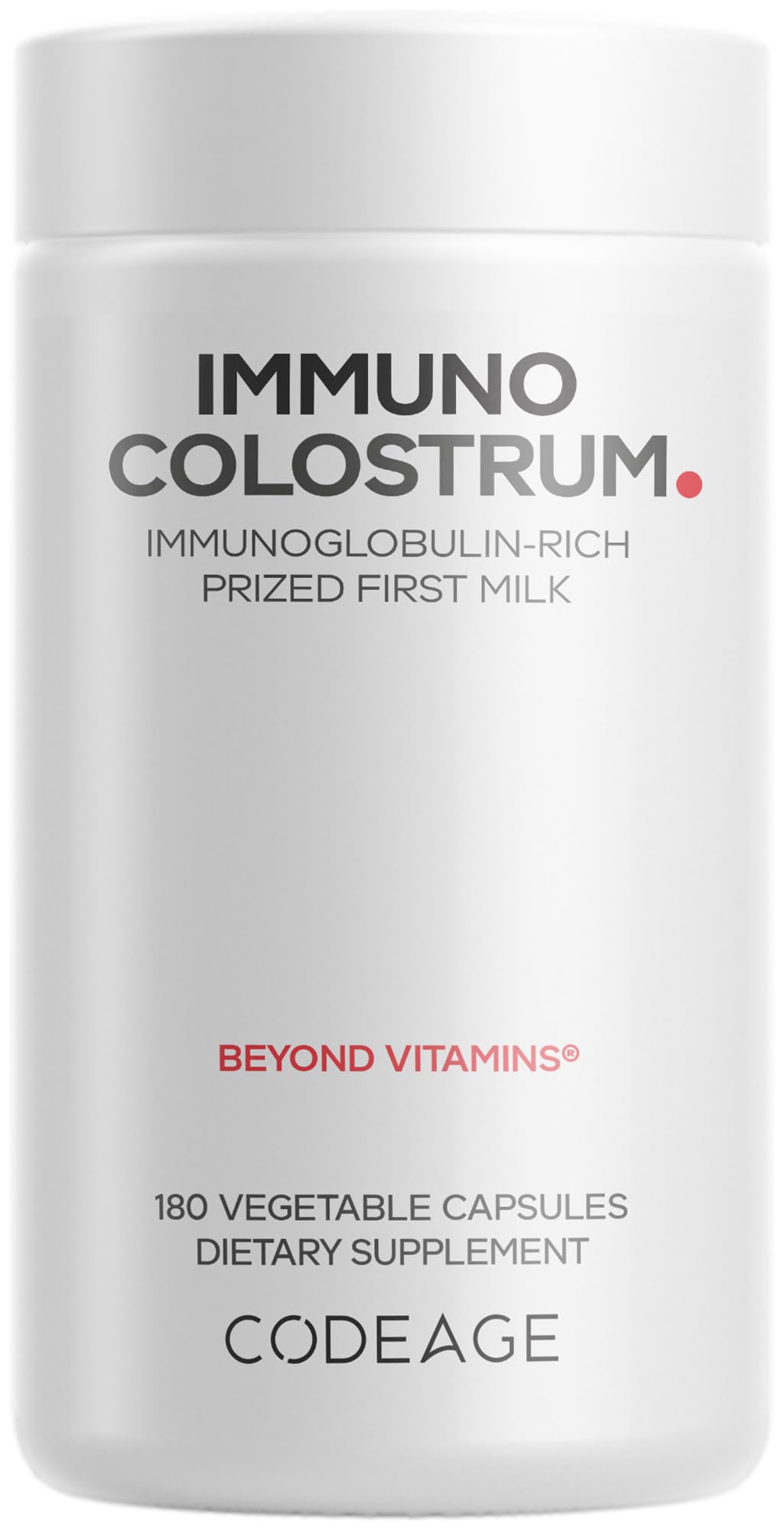 Codeage daily wellness Colostrum Capsules bottle front view