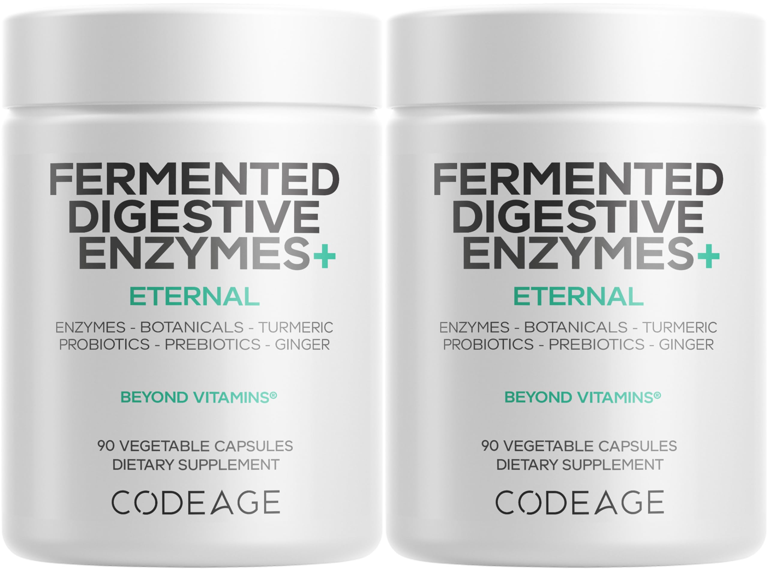 Codeage Fermented daily Enzymes+ 90 Capsules front view