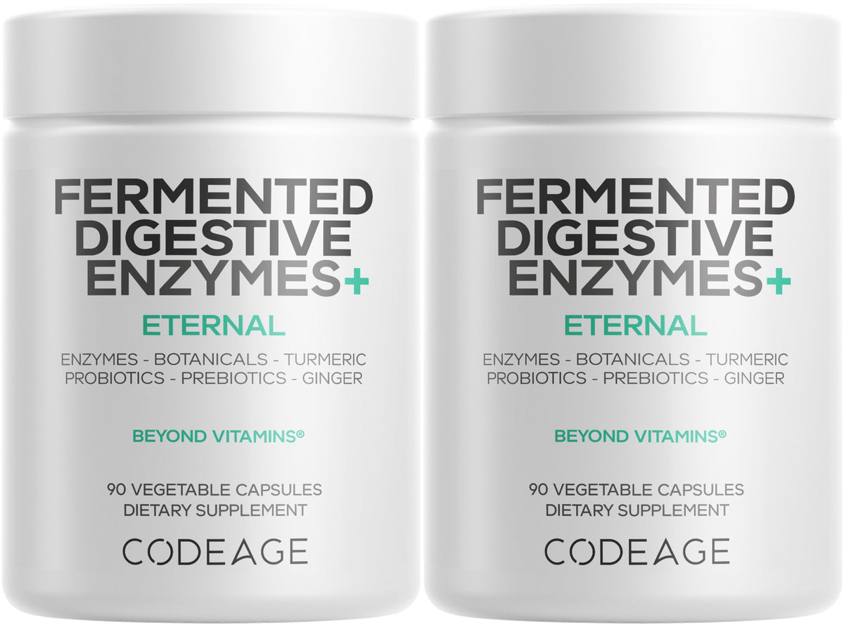 Codeage Fermented daily Enzymes+ 90 Capsules front view