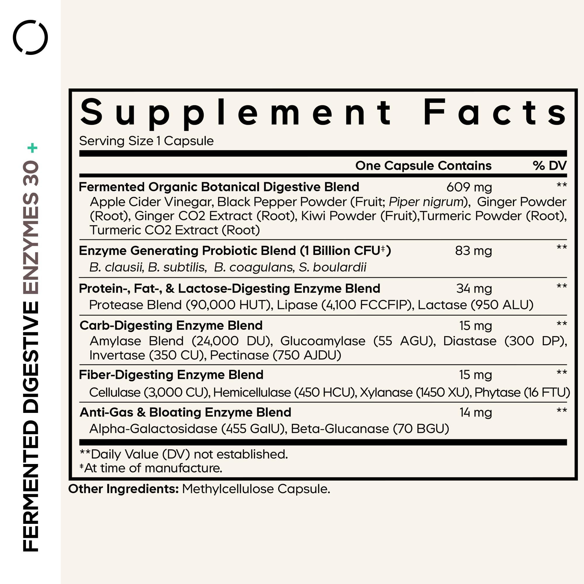 Codeage Fermented daily Enzymes+ bottle with label