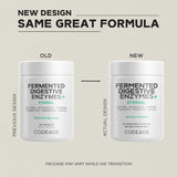 Codeage Fermented daily Enzymes+ capsules on a wooden table