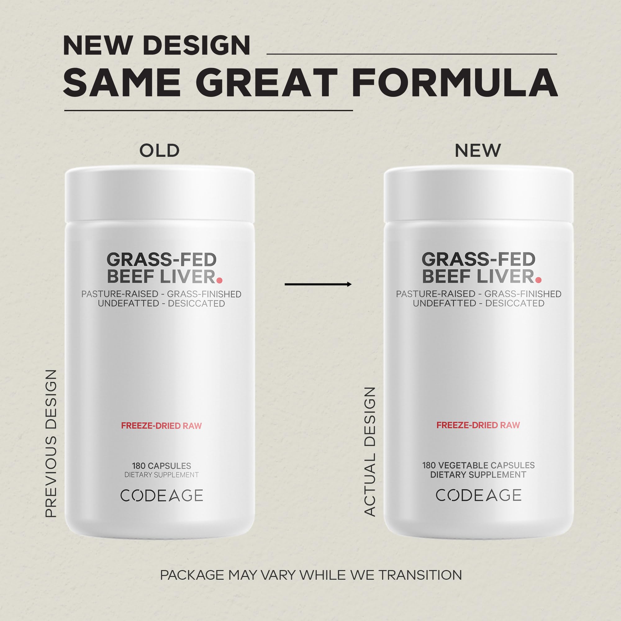 Codeage Grass-Fed Beef Liver Supplement 1500mg capsule close-up