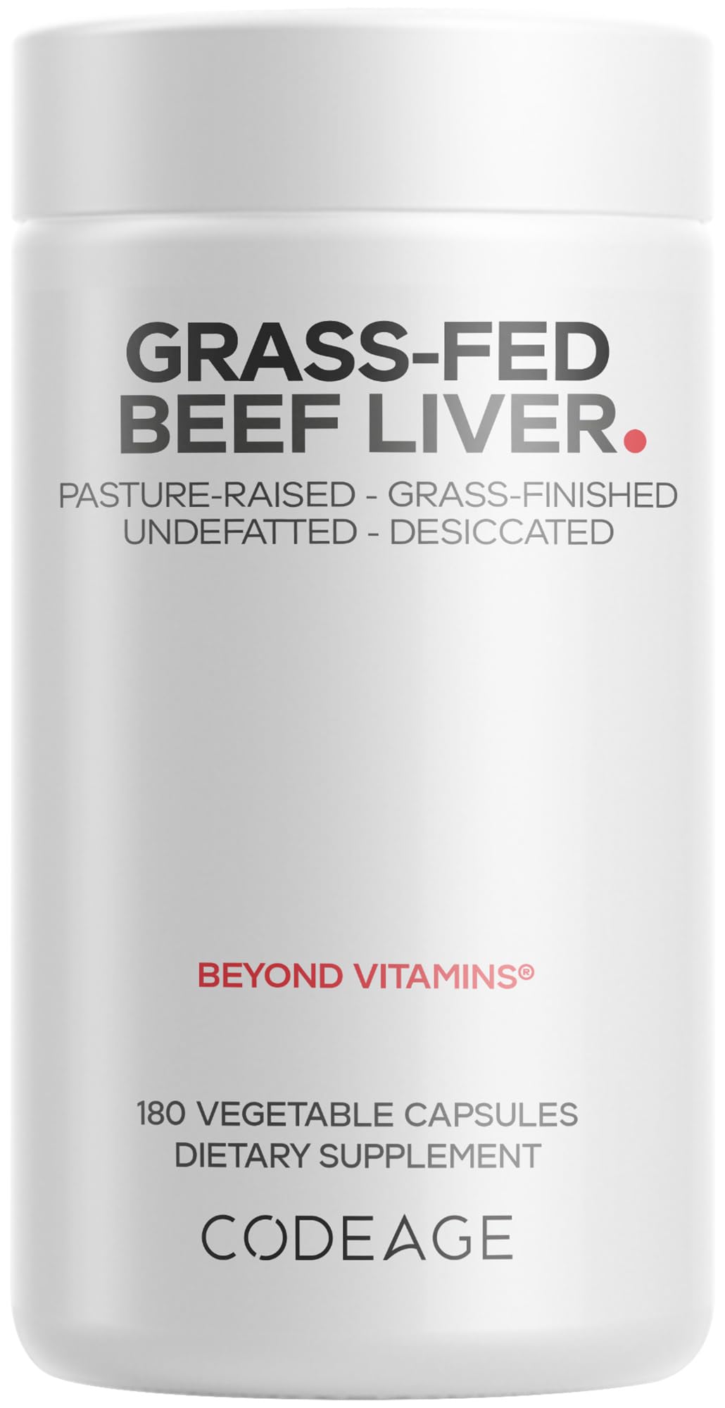 Codeage Grass-Fed Beef Liver Supplement 1500mg front view
