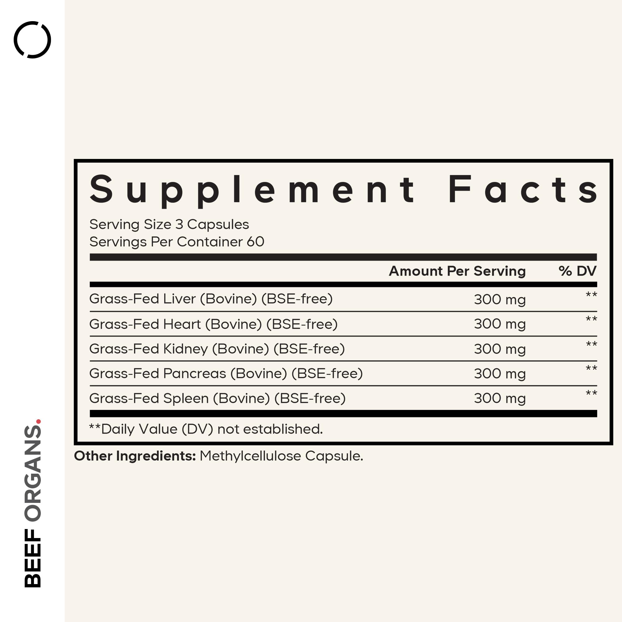 Codeage Grass-Fed Beef Organs Supplement capsules close-up