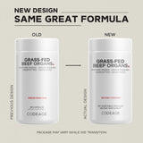 Codeage Grass-Fed Beef Organs Supplement nutritional information