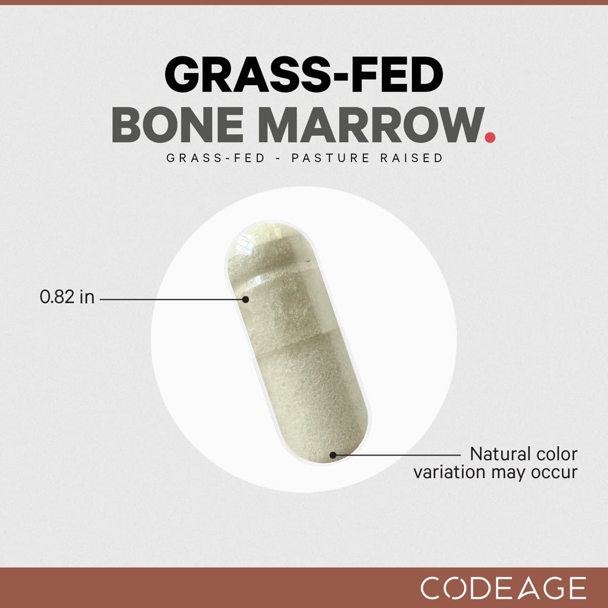 Codeage Grass-Fed Bone Marrow Supplement with a measuring tape