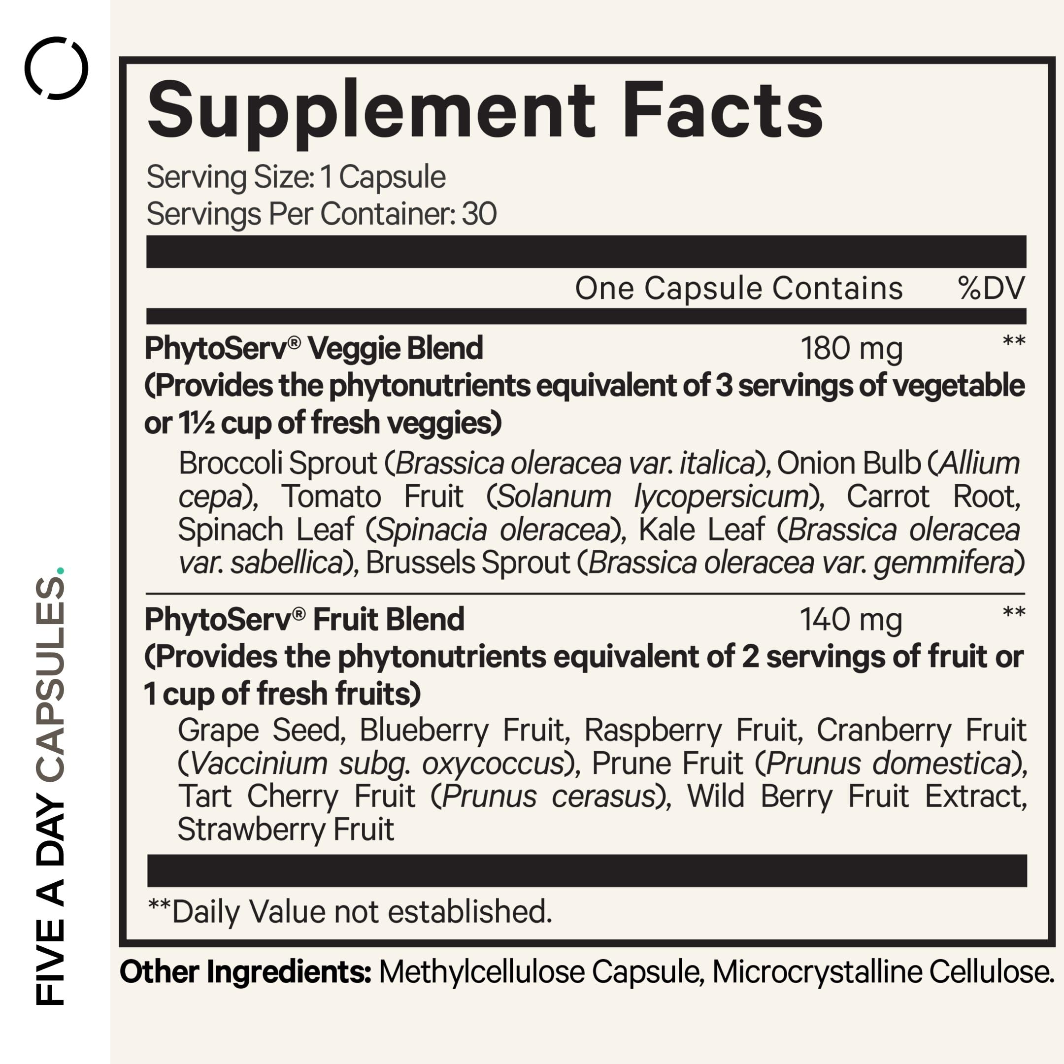 Codeage Instantfood Five A Day capsule open showing contents