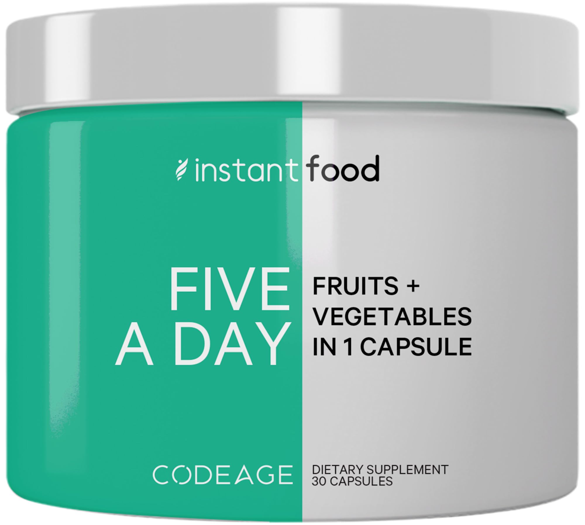 Codeage Instantfood Five A Day supplement bottle front view