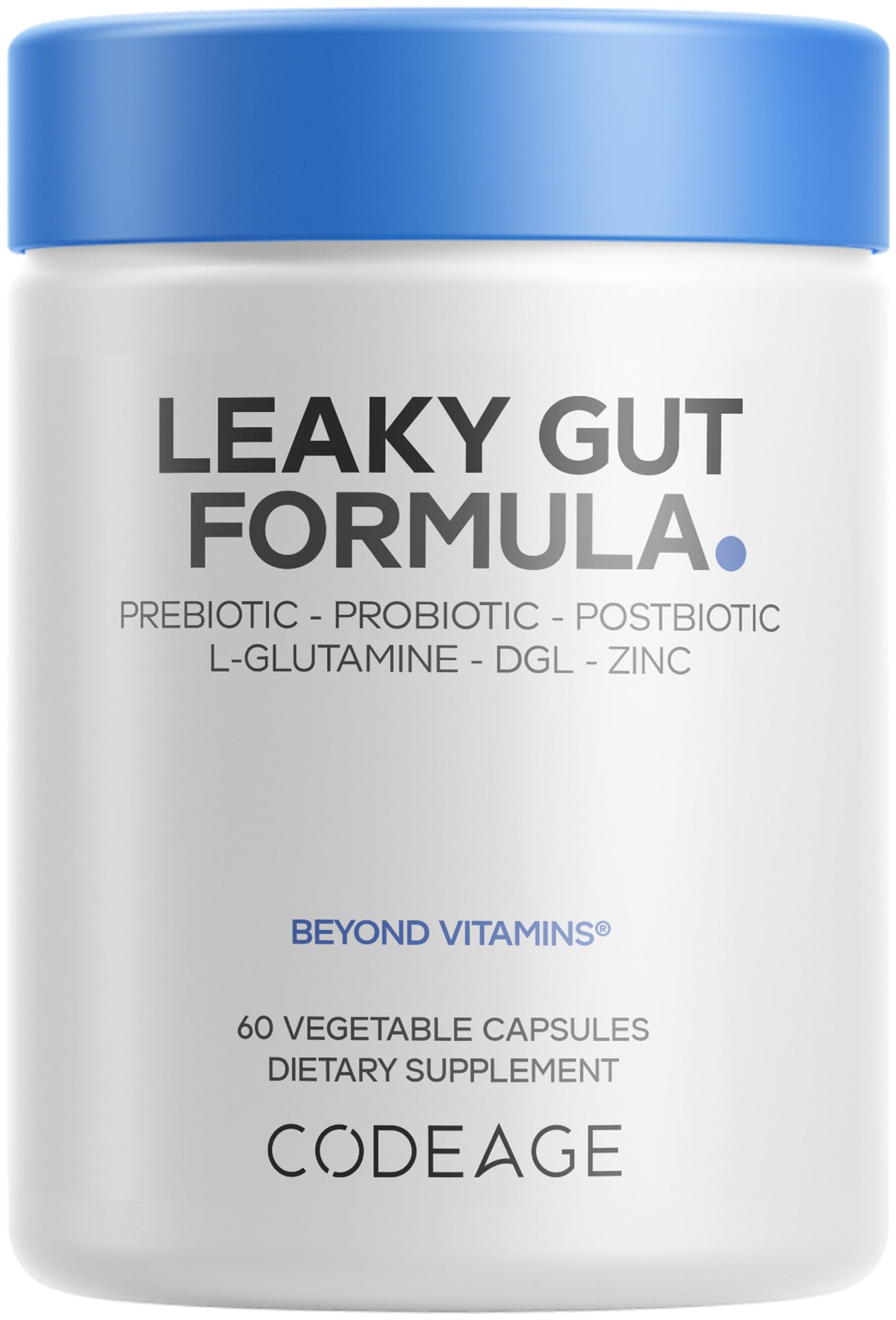 Codeage L-Glutamine Supplement front view with packaging