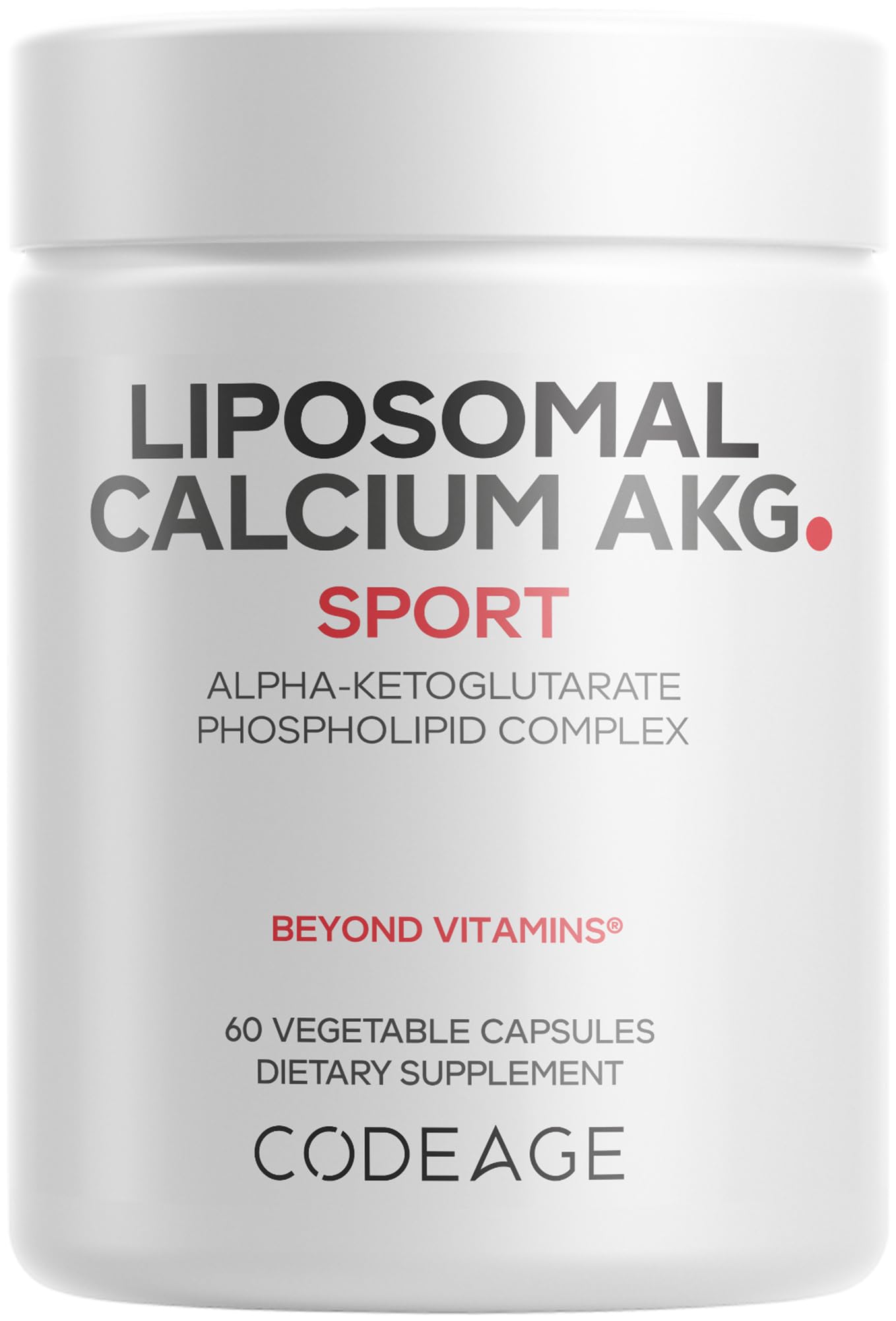 Codeage Liposomal Calcium AKG 60 capsules front view