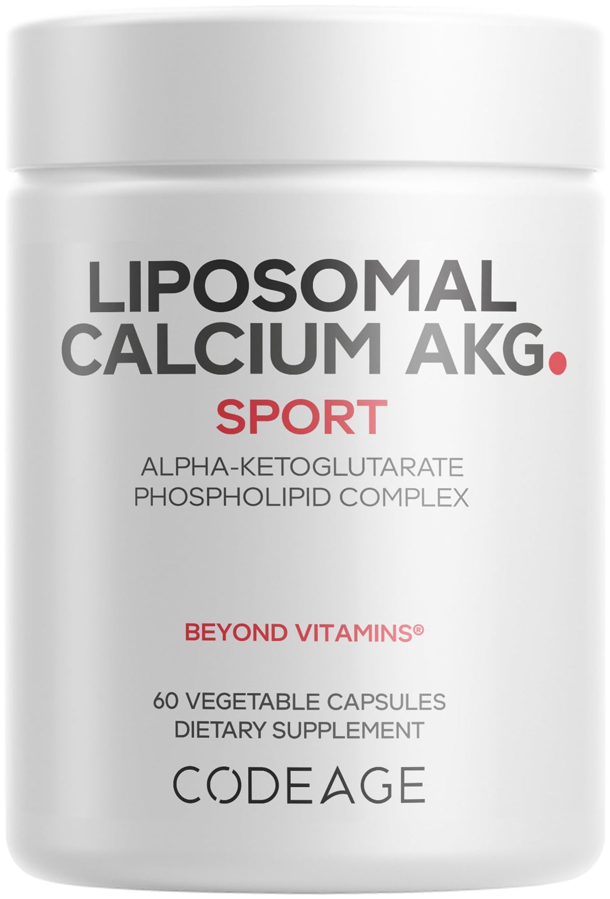 Codeage Liposomal Calcium AKG 60 capsules front view