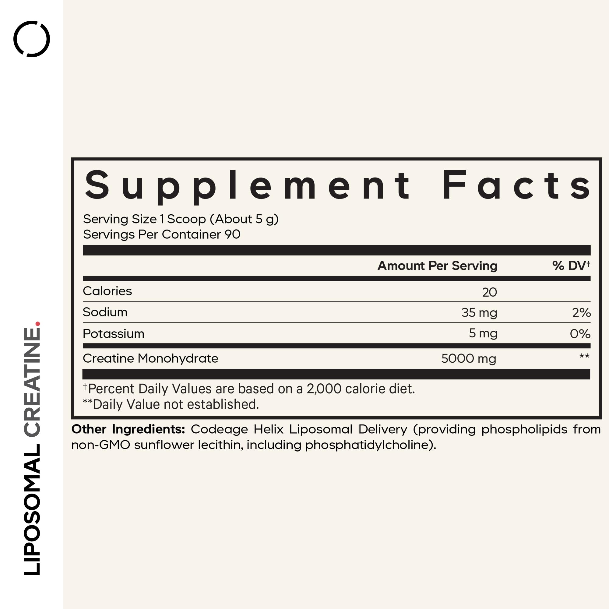 Codeage Liposomal Creatine Monohydrate Powder packaging