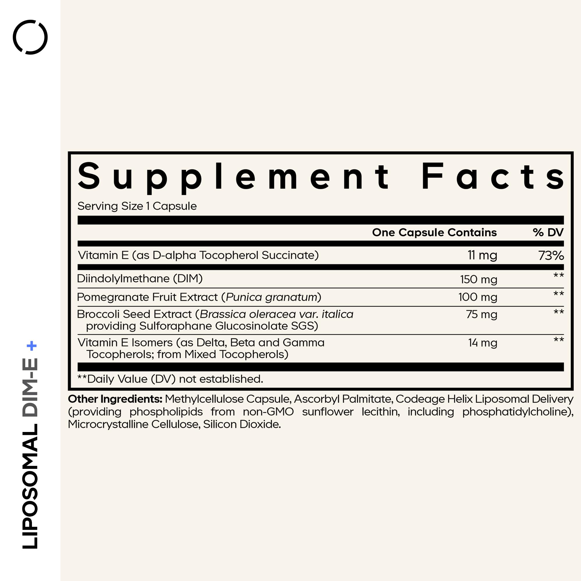 Codeage Liposomal DIM-E+ supplement capsules close-up