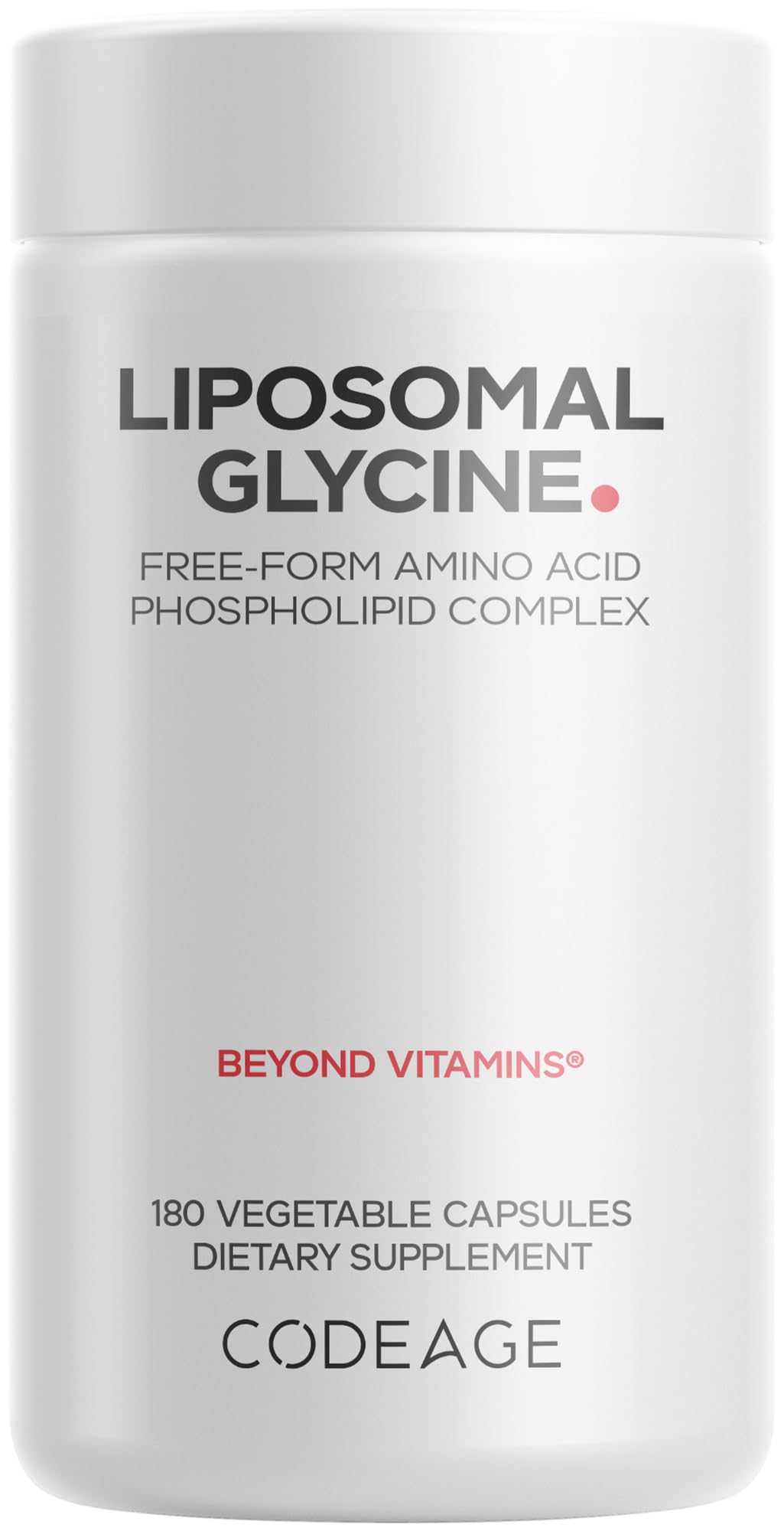 Codeage Liposomal Glycine+ 1500mg vegan capsules front view