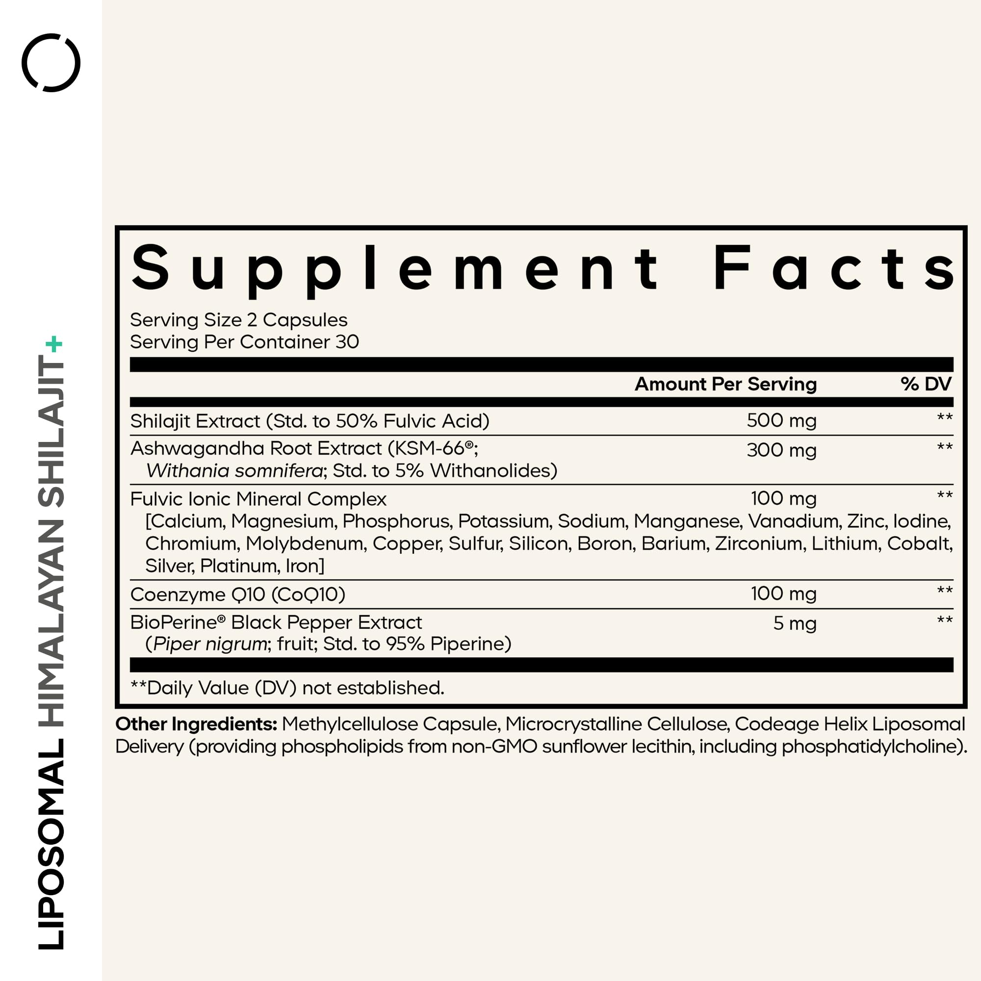 Codeage Liposomal Himalayan Shilajit supplement capsule close-up