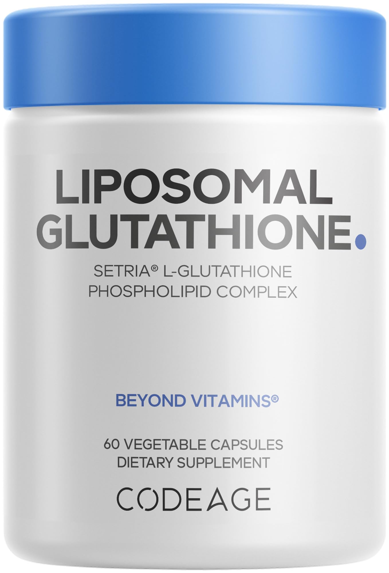 Codeage Liposomal L-Glutathione 500mg supplement bottle front view