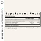 Codeage Liposomal L-Methylfolate 5-MTHF+ supplement bottle side view