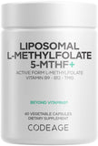 Codeage Liposomal L-Methylfolate 5-MTHF+ Vitamin B9 supplement front view