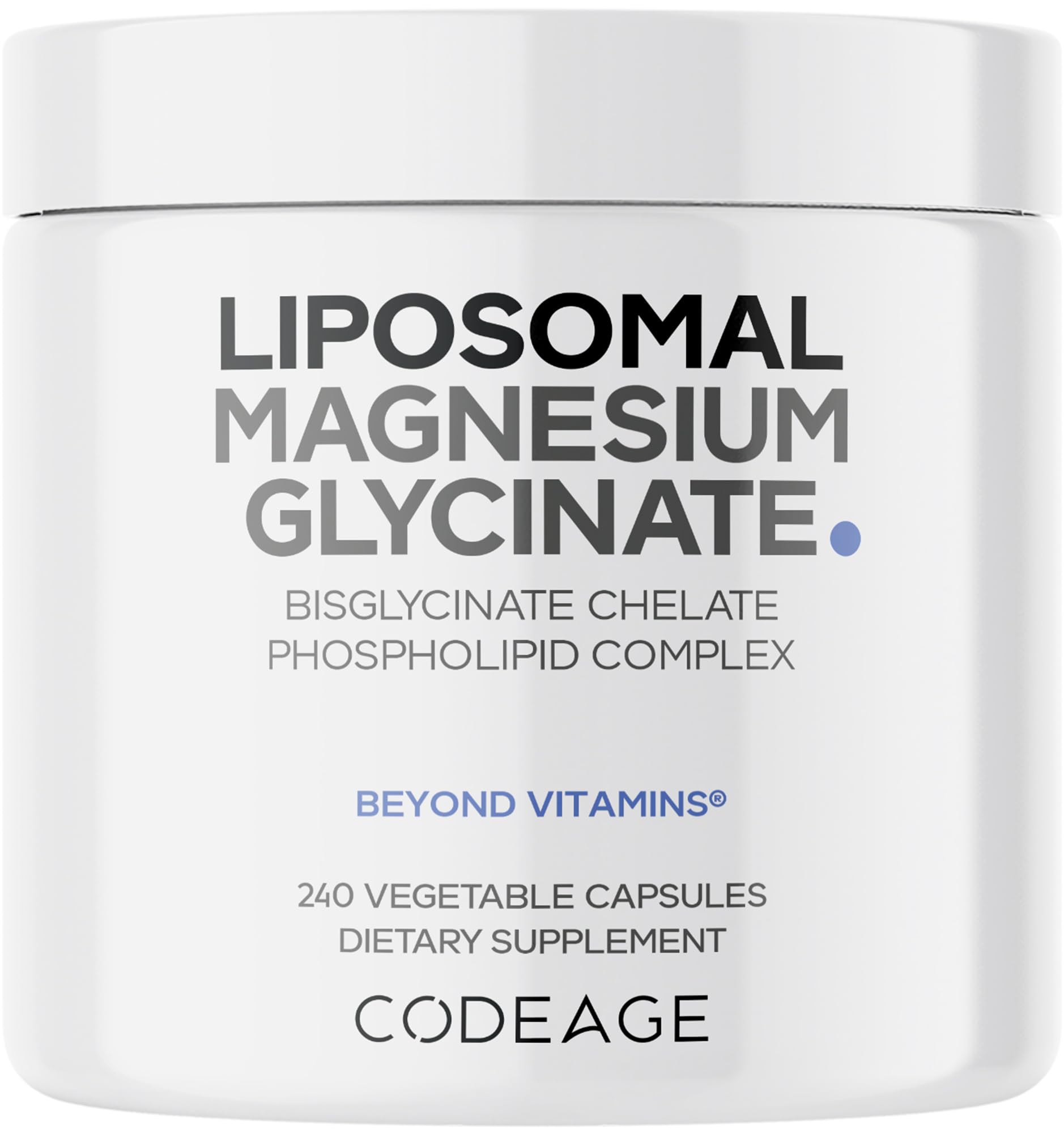 Codeage Liposomal Magnesium Glycinate 350mg 60 capsules front view